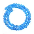 Blue millefiori flower glass beads strand for DIY handmade bracelets necklaces jewelry making. - 8mm (Approx 54 Pieces) / Blue