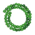 Green glass flower beads for DIY jewelry making, charm bracelets, necklaces, and craft accessories. - 8mm (Approx 54 Pieces) / Green with White Core