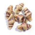 High temperature glazed ceramic conch beads for DIY handmade jewelry bracelets and necklaces - Length 20mm Width 11mm Hole 2mm / Coffee Gradient