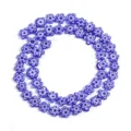Blue millefiori glass flower beads strand for DIY jewelry making, handmade bracelets, and necklaces. - 8mm (Approx 54 Pieces) / Sapphire Blue
