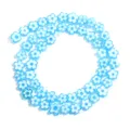 Blue white flower bead detail shot, DIY jewelry accessory close up for handmade craft. - 8mm (Approx 54 Pieces) / White Lake Blue