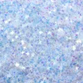 Close-up detail view of iridescent blue four-point star sequins for DIY crafts and nail art. - 30g/Pack / Glitter Clear Four-Pointed Stars