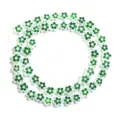 Colorful millefiori glass flower beads for DIY jewelry making bracelets necklaces - 8mm (Approx 54 Pieces) / Green and White with Green Core