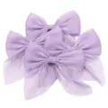 Light purple chiffon pearl bow hair clips accessories, elegant multi-layer design for dress. - Length Approx 120mm Width Approx 110-120mm / Purple