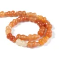Natürliche orange Aventurin Kürbis Perlen lose für DIY Schmuckherstellung und Armband Zubehör. - Dunkler Jade Flaschenkürbis Stil / ca. 27 Stück/Packung