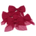 Chiffon bow hair clip accessory detail view, delicate sheer fabric design, vibrant red color. - Length Approx 120mm Width Approx 110-120mm / Red
