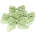 Sage green organza chiffon hair bows set, elegant sheer fabric bows for DIY hair clips accessories. - Length Approx 120mm Width Approx 110-120mm / Green
