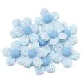 Dettagli di fiori in tessuto con paillettes a quadri blu, ideali per accessori fai da te. - 4.7cm / Blu