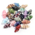 Colorful ceramic conch shaped beads for DIY handmade jewelry bracelets and necklaces accessories - Length 20mm Width 11mm Hole 2mm / Random Mixed Colors
