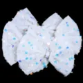 Fiocco in rete di paillettes fatto a mano accessorio per capelli fai da te vestiti dettagli - Bianco
