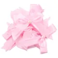 Dettaglio fiocchi nastro raso rosa, perla cuore, accessori capelli DIY e rifiniture abiti. - Confezione da 10 Pezzi / Rosa