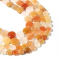 Natürliche Goldseidenjade und roter Aventurin flache runde lose Perlen für DIY Schmuck. - Runde Scheibe