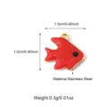 Pendente pesce smalto rosso acciaio inossidabile DIY gioiello 1.0cm vista dettaglio - Stile Pesciolino Rosso (25N06492G-2)