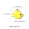 Ciondolo pesce smalto giallo in acciaio inossidabile simpatico charm gioielli fai da te - Stile Pesciolino Giallo (25N06492G-1)