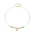 Collier pendentif soleil en acier inoxydable perles mode bijoux accessoire style chic. - Perles Multicolores Or