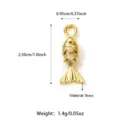 Ciondolo charm pesce dorato con occhio rosso, ottone, accessorio gioiello fai da te 2.5cm. - Stile Pesce (25N06342G)