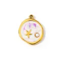 Stainless steel ocean starfish DIY pendant, gold plated charm for necklace bracelet jewelry making - Purple Irregular Starfish Style (25N06349G-Purple)