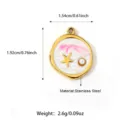 Stainless steel starfish pearl pendant DIY jewelry accessory charm for necklace bracelet. - Pink Irregular Starfish Style (25N06349G-Pink)