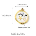 Stainless steel star pearl pendant charm for DIY necklace bracelet jewelry making. - Black & Grey Irregular Starfish Style (25N06349G-B)