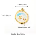 Stainless Steel Starfish Pearl Pendant Ocean Charm DIY Jewelry Making Accessory - 1Pc - Blue Irregular Starfish Style (25N06349G- Blue)