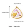 Stainless steel pendant featuring enamel and shell design, perfect for DIY jewelry making. - Purple Triangle Seashell Style (25N06350G-Purple)