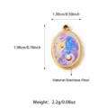 Stainless steel dolphin enamel oval pendant DIY jewelry accessory charm for necklace bracelet - Purple Oval Dolphin Style (25N06351G-Purple)