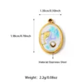Stainless steel dolphin pearl oval pendant DIY jewelry accessory charm for necklace bracelet - Blue Oval Dolphin Style (25N06351G-Blue)