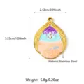 Stainless steel teardrop pendant diy jewelry accessory with colorful enamel and pearl decor. - Purple Teardrop Style (25N06354G-Purple)