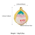 Stainless steel cartoon enamel pendant with pearl details for custom DIY necklace making. - Green & Pink Cartoon Style (25N06354G-G)