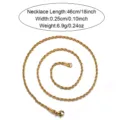 Collana a corda color oro da uomo 46cm gioiello alla moda stile hip hop per uso quotidiano - Oro 46cm