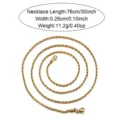 Collar de cadena de cuerda dorada para hombre, cadena retorcida de acero de 76 cm. - Oro 76cm