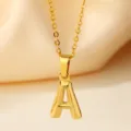 Collana con ciondolo lettera A in acciaio inossidabile dorato gioielli moda minimalista - Lettera A