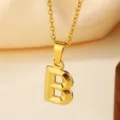 Collana con ciondolo lettera B in acciaio inossidabile dorato gioiello moda per donne quotidiane - Lettera B