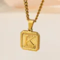 Collana con Pendente Lettera K in Acciaio Inossidabile Dorato Hip Hop da Uomo - Collana Lettera K