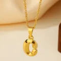 Collana con ciondolo lettera C in acciaio inossidabile dorato gioiello alfabeto chic - Lettera C
