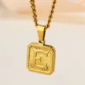 Collana con ciondolo lettera E in acciaio inossidabile dorato da uomo, gioiello hip hop. - Collana Lettera E