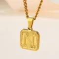 Gold initial N pendant necklace, stylish stainless steel hip hop chain for men and women. - Letter N Necklace