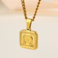 Gold Stainless Steel Letter O Pendant Necklace Hip Hop Men Jewelry Accessory Gift - Letter O Necklace