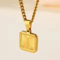 Gold stainless steel initial letter I pendant cuban chain necklace for men hip hop style - Letter I Necklace