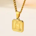 Gold stainless steel letter H pendant necklace for men hip hop fashion jewelry charm accessory - Letter H Necklace
