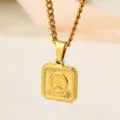 Gold stainless steel letter Q pendant necklace for men hip hop fashion jewelry gift - Letter Q Necklace