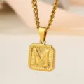 Gold stainless steel initial letter M pendant necklace for men hip hop jewelry style. - Letter M Necklace