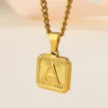 Gold stainless steel initial letter A pendant necklace for men hip hop jewelry 18k gold - Letter A Necklace