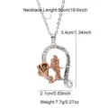 Collana con pendente a cuore e rosa in acciaio inossidabile per famiglia e coppie. - Stile Padre Figlia Rosa Cuore (N06086SR) / Argento