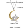 Collana con ciondolo padre e figlia in acciaio inossidabile, elegante regalo di famiglia. - Stile Luna Due Figure (N06087GS) / Argento