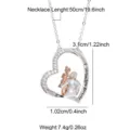 Collana con ciondolo cuore padre e figlia in acciaio inox bellissimo regalo famiglia 50cm - Stile Abbraccio Padre Figlia Cuore (N06089SR) / Argento