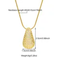 Collana con ciondolo a goccia in acciaio titanio dorato con strass, elegante catena per donna. - Stile Goccia d'Acqua Strass (N05920G)