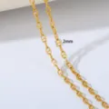 Edelstahl vergoldete Ankerkette 2mm DIY Halskette Schmuckherstellung Komponente modisches Accessoire - 2mm Glänzende Ankerkette (7) / 1 Meter/Packung