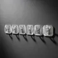 Transparent acrylic adhesive wall hooks six row kitchen storage hook with cute food icons - 6-Row Hook / Gray