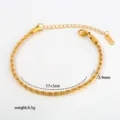 Roestvrijstalen touwketting armband met verlenging, 17+5cm lengte, 2,9mm breedte, gewicht 4,5g. - Stijl 6-1